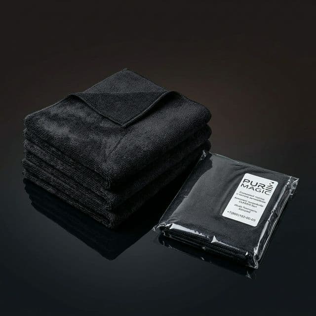 Микрофибра 35х40 плотность 300гр/м² чёрная (5шт)